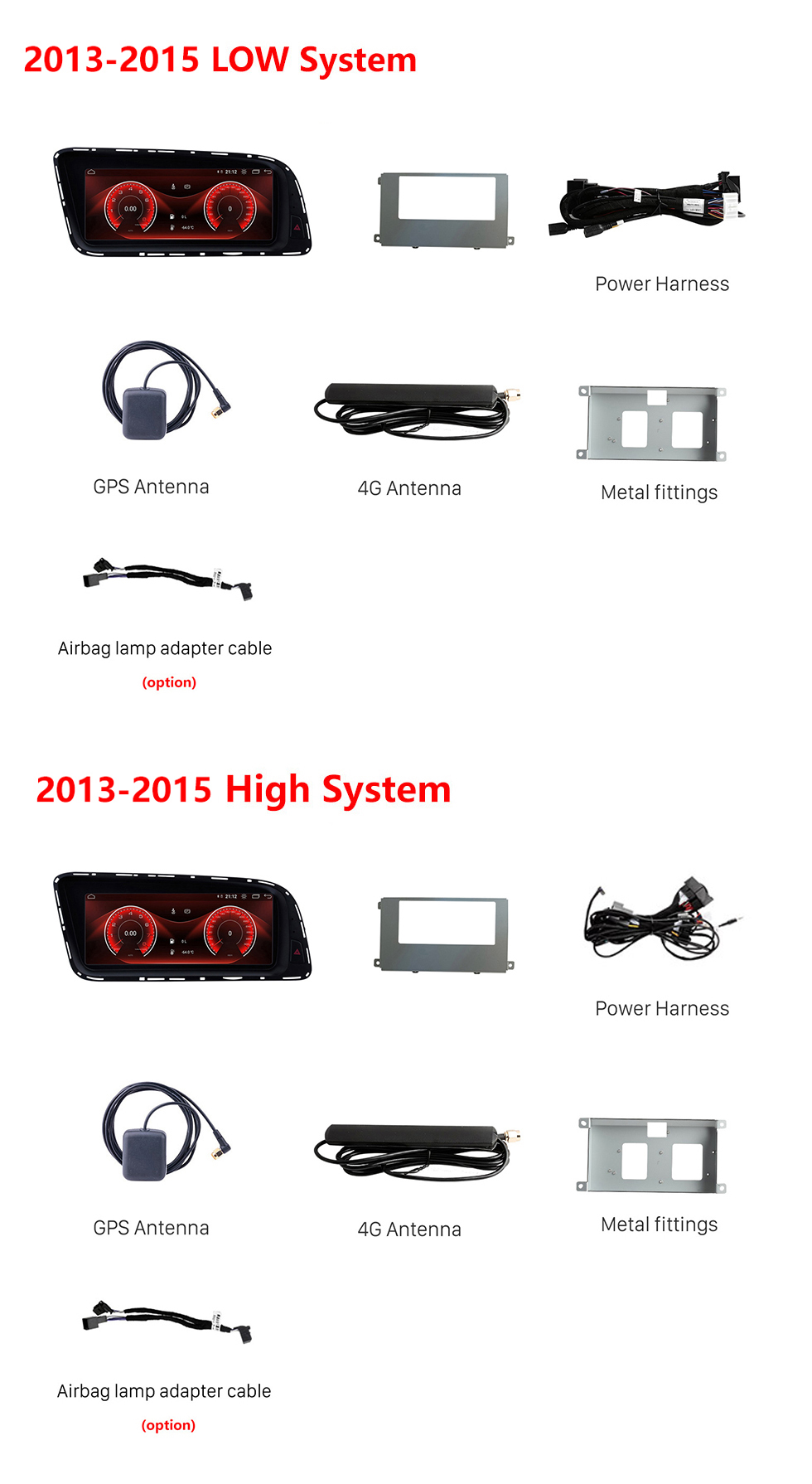 Seicane 8.8 pulgadas Android 11.0 HD Radio con pantalla táctil para 2013-2015 AUDI Q5 Navegación GPS Actualización Estéreo Wifi Carplay USB Control del volante