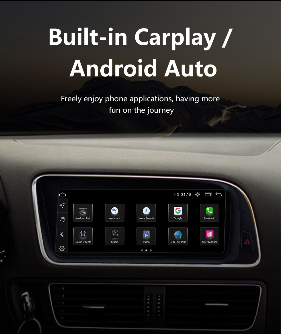 Seicane 8.8 pulgadas Android 11.0 HD Radio con pantalla táctil para 2013-2015 AUDI Q5 Navegación GPS Actualización Estéreo Wifi Carplay USB Control del volante