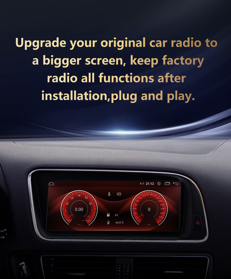 Seicane 8,8 pouces Android 11.0 HD Radio à écran tactile pour 2013-2015 AUDI Q5 Mise à niveau de la navigation GPS Stéréo Wifi Carplay Commande au volant USB