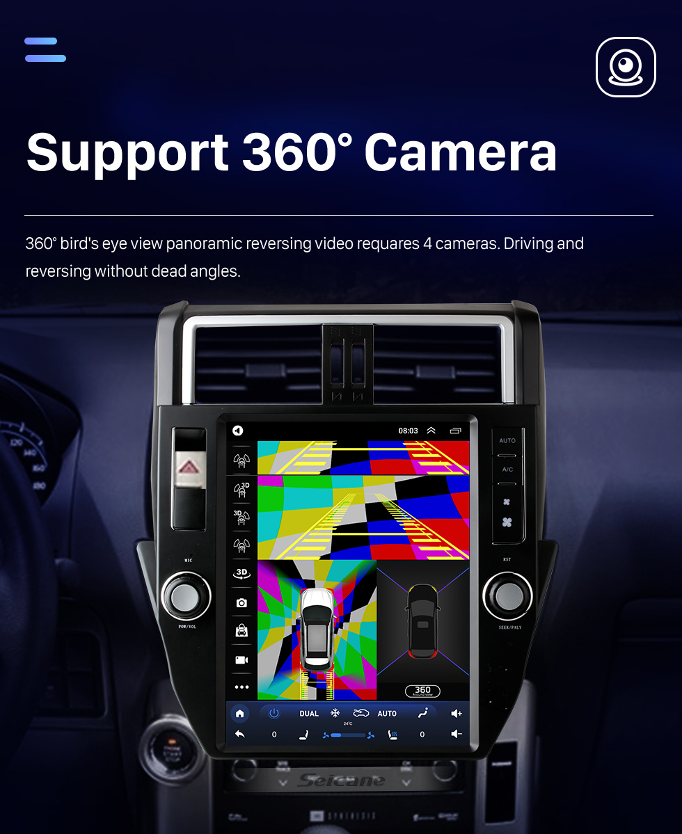 Seicane 12,1-дюймовый сенсорный экран Android 10.0 HD GPS-навигатор для TOYOTA PRADO 2010-2013 годов с Bluetooth Carplay