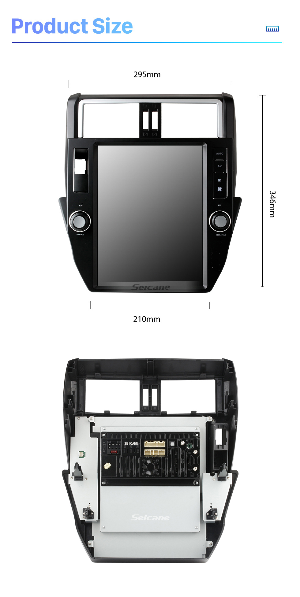 Seicane Radio de navegación GPS con pantalla táctil Android 10.0 HD de 12,1 pulgadas para TOYOTA PRADO 2010-2013 con Bluetooth Carplay