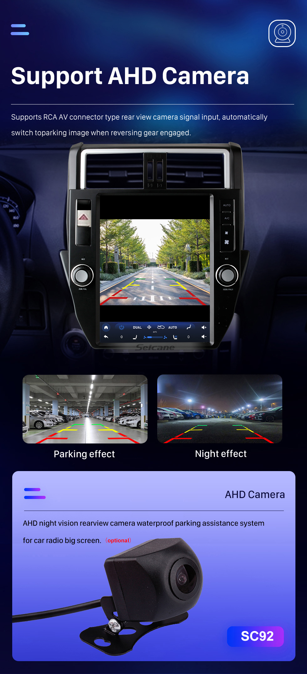 Seicane 12.1 inch Android 10.0 HD Touchscreen GPS Navigation Radio for  2010-2013 TOYOTA PRADO with Bluetooth Carplay 