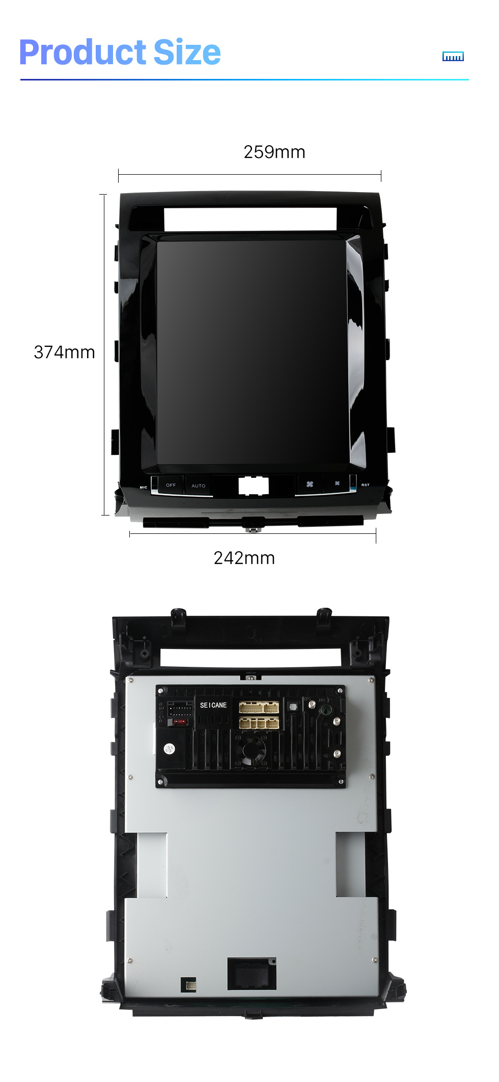 Seicane OEM 12,1 pouces Android 10.0 pour 2008-2015 TOYOTA LAND CRUISER Radio Système de navigation GPS avec prise en charge Bluetooth Carplay OBD2 DVR TPMS