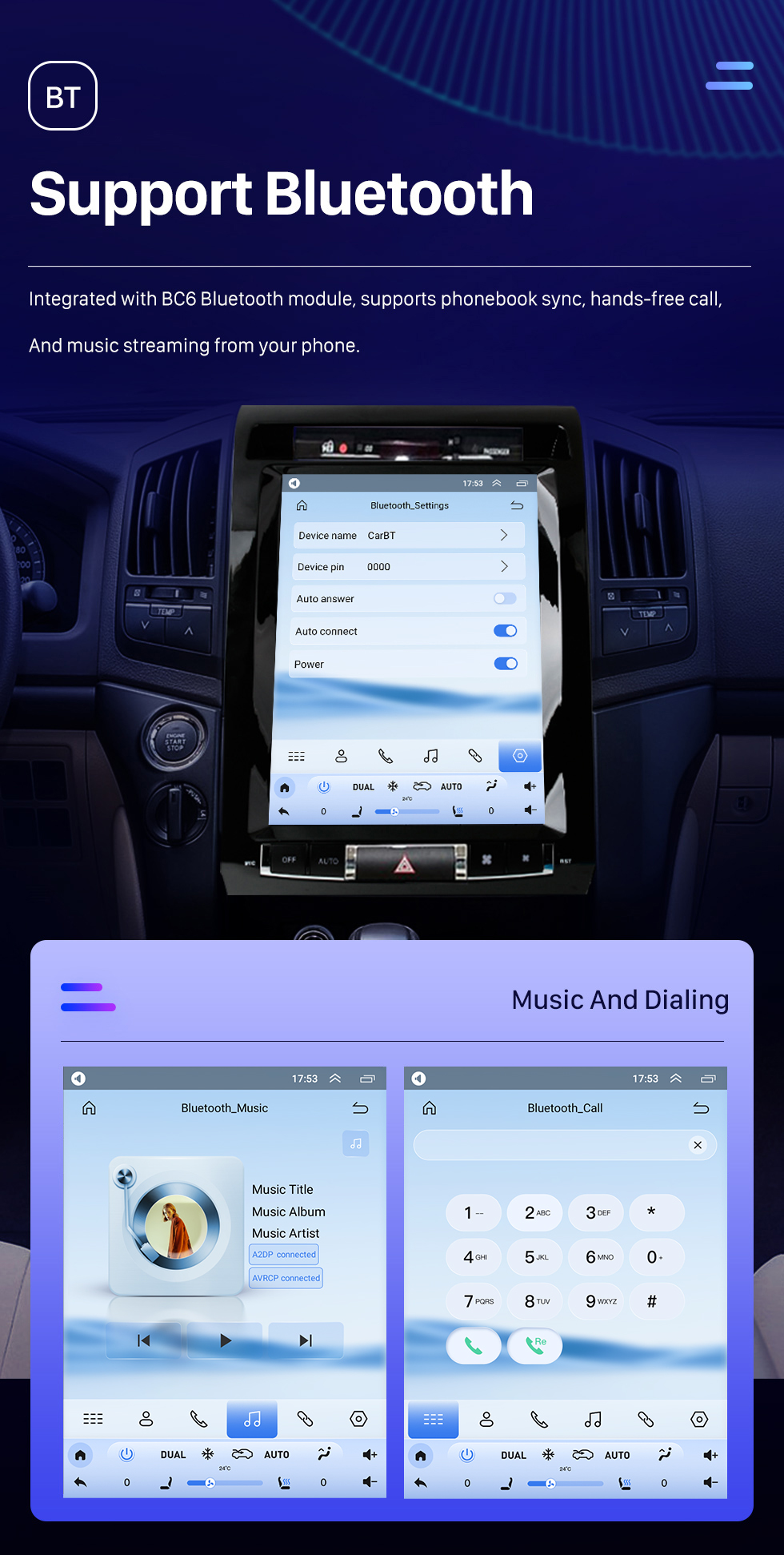 Seicane OEM 12,1 pouces Android 10.0 pour 2008-2015 TOYOTA LAND CRUISER Radio Système de navigation GPS avec prise en charge Bluetooth Carplay OBD2 DVR TPMS