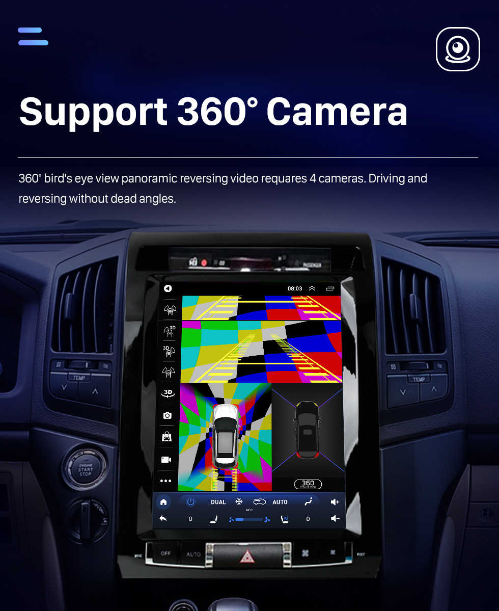 Seicane OEM 12.1  inch Android 10.0 for 2008-2015 TOYOTA LAND CRUISER Radio GPS Navigation System With Bluetooth Carplay support  OBD2 DVR TPMS