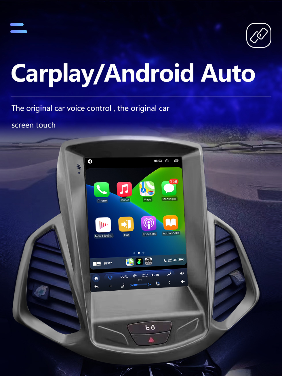 Seicane 9,7 Zoll Android 10.0 für 2013-2017 Ford Ecosport Radio GPS Navigationssystem mit Bluetooth HD Touchscreen Carplay Unterstützung 360 ° Kamera
