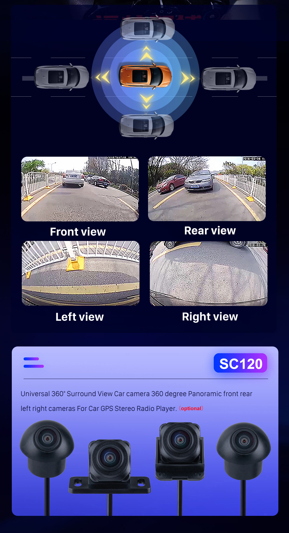 Seicane 9,7 pouces Android 10.0 pour 2013-2017 Ford Ecosport Radio Système de navigation GPS avec écran tactile Bluetooth HD Prise en charge de Carplay Caméra 360 °