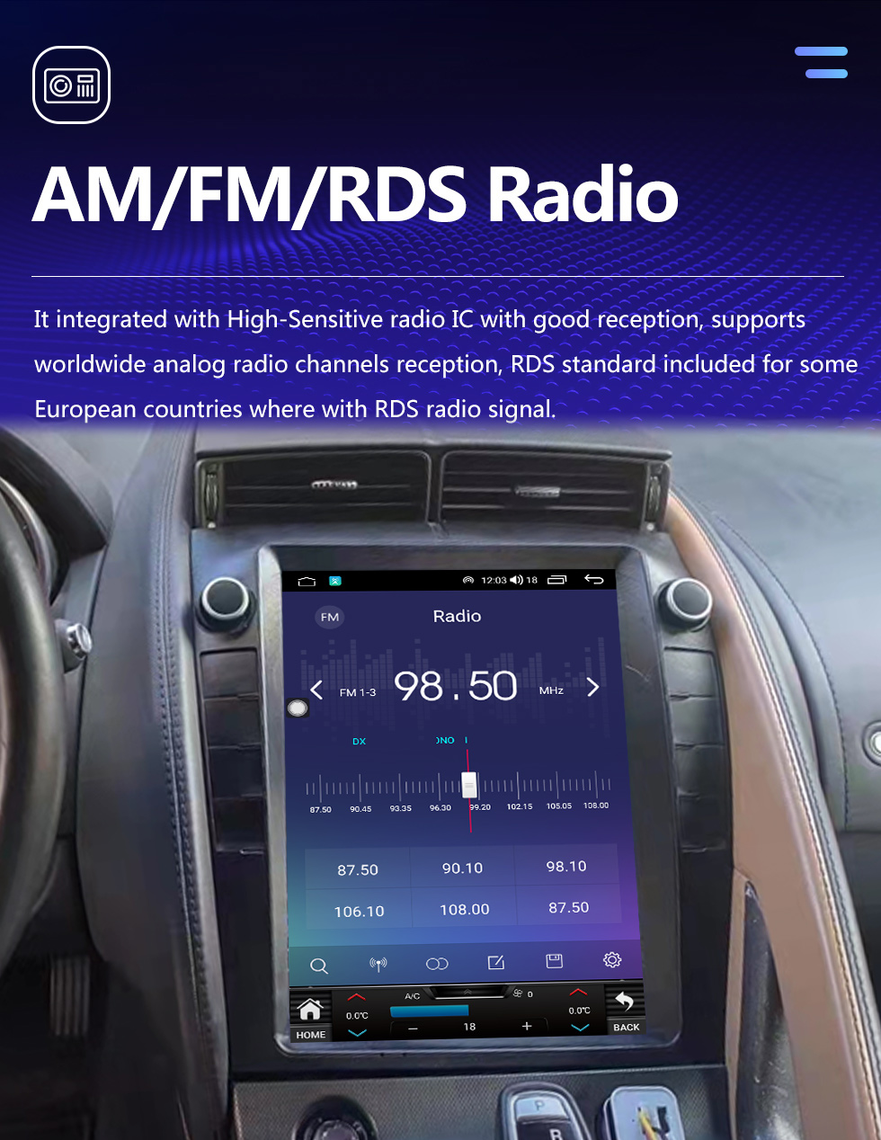 Seicane OEM 9,7 pouces Android 10.0 pour 2013 Jaguar F-TYPE XJ Radio Système de navigation GPS avec écran tactile HD Prise en charge Bluetooth Carplay DVR TPMS OBD2