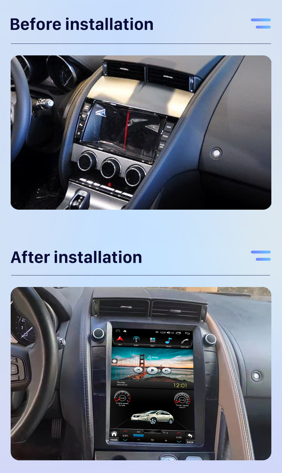 Seicane OEM 9.7 inch Android 10.0 for 2013 Jaguar F-TYPE XJ Radio GPS Navigation System With HD Touchscreen Carplay Bluetooth support DVR TPMS OBD2 Seicane OEM 9.7 inch Android 10.0 for 2013 Jaguar F-TYPE XJ Radio GPS Navigation System With HD Touchscreen Carplay Bluetooth support DVR TPMS OBD2