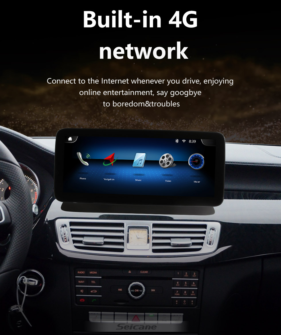Seicane Carplay 12,3 polegadas Android 11.0 para 2010-2015 2016 2017 Mercedes CLS W218 CLS300 CLS350CLS 550 CLS250 CLS500 CLS220 CLS320 CLS260 CLS400 Rádio Bluetooth Tela sensível ao toque Sistema de navegação GPS
