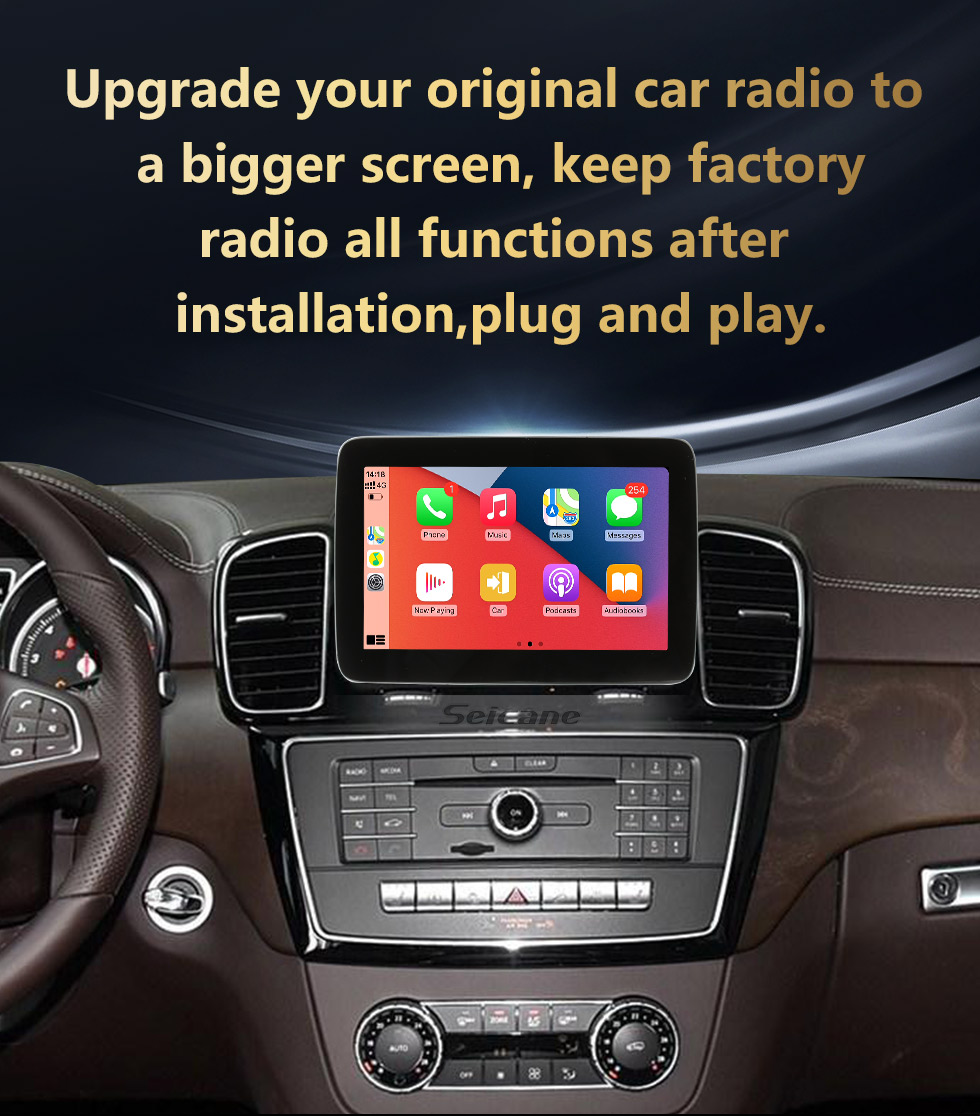 Seicane Carplay 9 inch Android 10.0 for 2015 2016 2017 2018 Mercedes GLE NTG5.0 Stereo GPS navigation system with Bluetooth Android Auto support 4G network