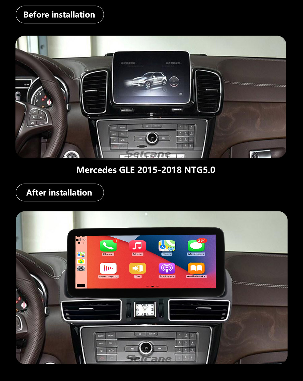 Seicane Carplay 9 inch Android 10.0 for 2015 2016 2017 2018 Mercedes GLE NTG5.0 Stereo GPS navigation system with Bluetooth Android Auto support 4G network