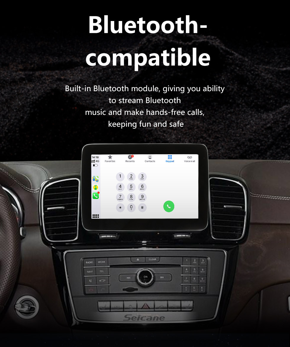 Seicane Carplay 9 pulgadas Android 10.0 para 2015 2016 2017 2018 Mercedes GLE NTG5.0 Sistema de navegación GPS estéreo con Bluetooth Android Auto compatible con red 4G