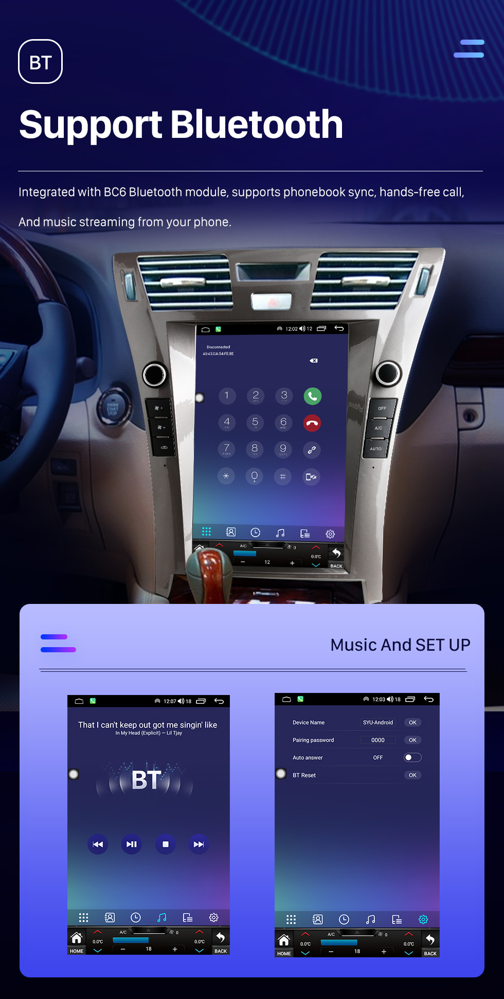 Seicane Pantalla Android Tesla de 12,1 pulgadas para 2006 2007-2013 Lexus LS460 Actualización estéreo con Carplay Soporte Bluetooth Cámara AHD Control del volante