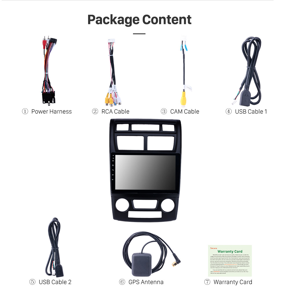 Seicane 2007-2017 KIA Sportage Auto A / C Android 8.1 Bluetooth-Radio GPS Navi-System Auto-Stereo mit WIFI AUX FM USB-Unterstützung DVR-Backup-Kamera TPMS OBD2 3G Seicane 2007-2017 KIA Sportage Auto A / C Android 8.1 Bluetooth-Radio GPS Navi-System Auto-Stereo mit WIFI AUX FM USB-Unterstützung DVR-Backup-Kamera TPMS OBD2 3G