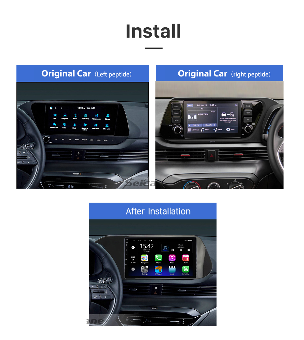 Seicane Android 13.0 HD Touchscreen 10.1 inch for 2021 HYUNDAI I 20 Radio GPS Navigation System with Bluetooth support Carplay Rear camera