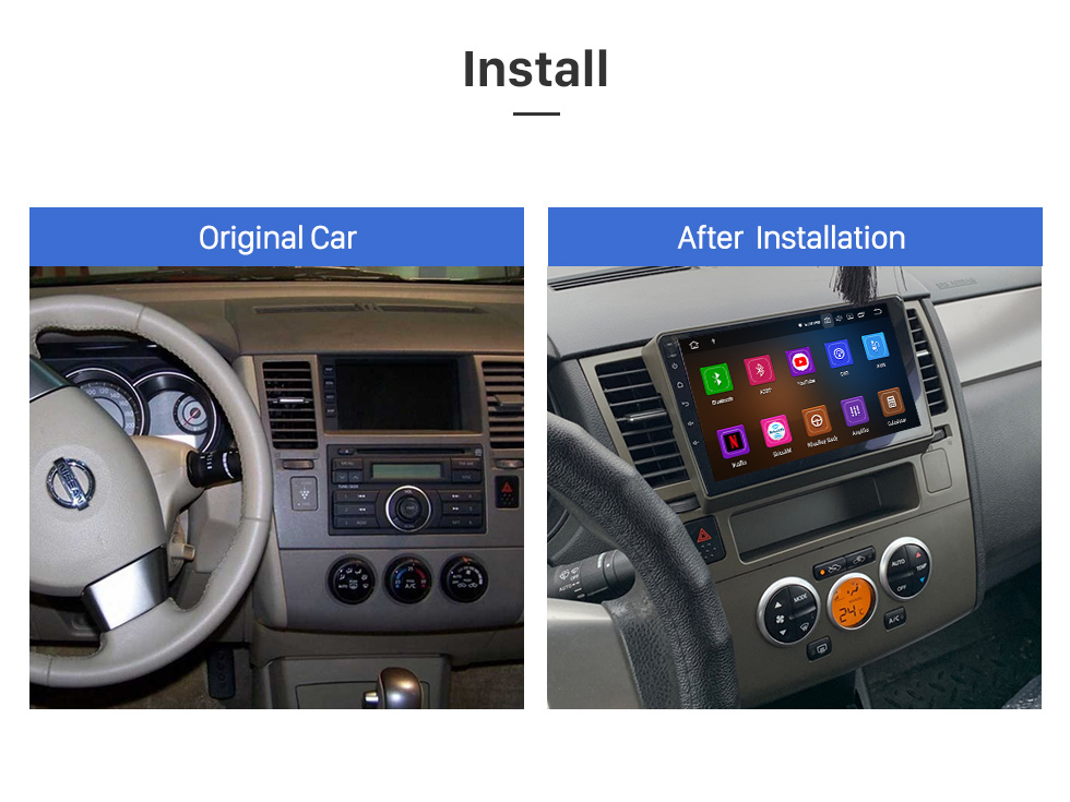 Seicane 9&amp;quot; Touchscreen Android 11.0 Radio für 2009-2014 Toyota Matrix LHD Stereo mit GPS Navigationssystem Integrierte Carplay DSP Unterstützung Rückfahrkamera DAB+