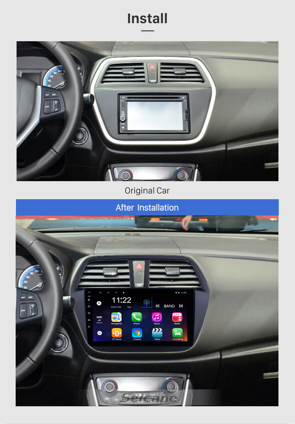 Seicane Android 8.1 9 polegada 2014-2017 Suzuki S-Cross SX4 HD Touchscreen Rádio Navi GPS Bluetooth suporte OBD2 DVR 3G WIFI SWC TPMS Seicane Android 8.1 9 polegada 2014-2017 Suzuki S-Cross SX4 HD Touchscreen Rádio Navi GPS Bluetooth suporte OBD2 DVR 3G WIFI SWC TPMS