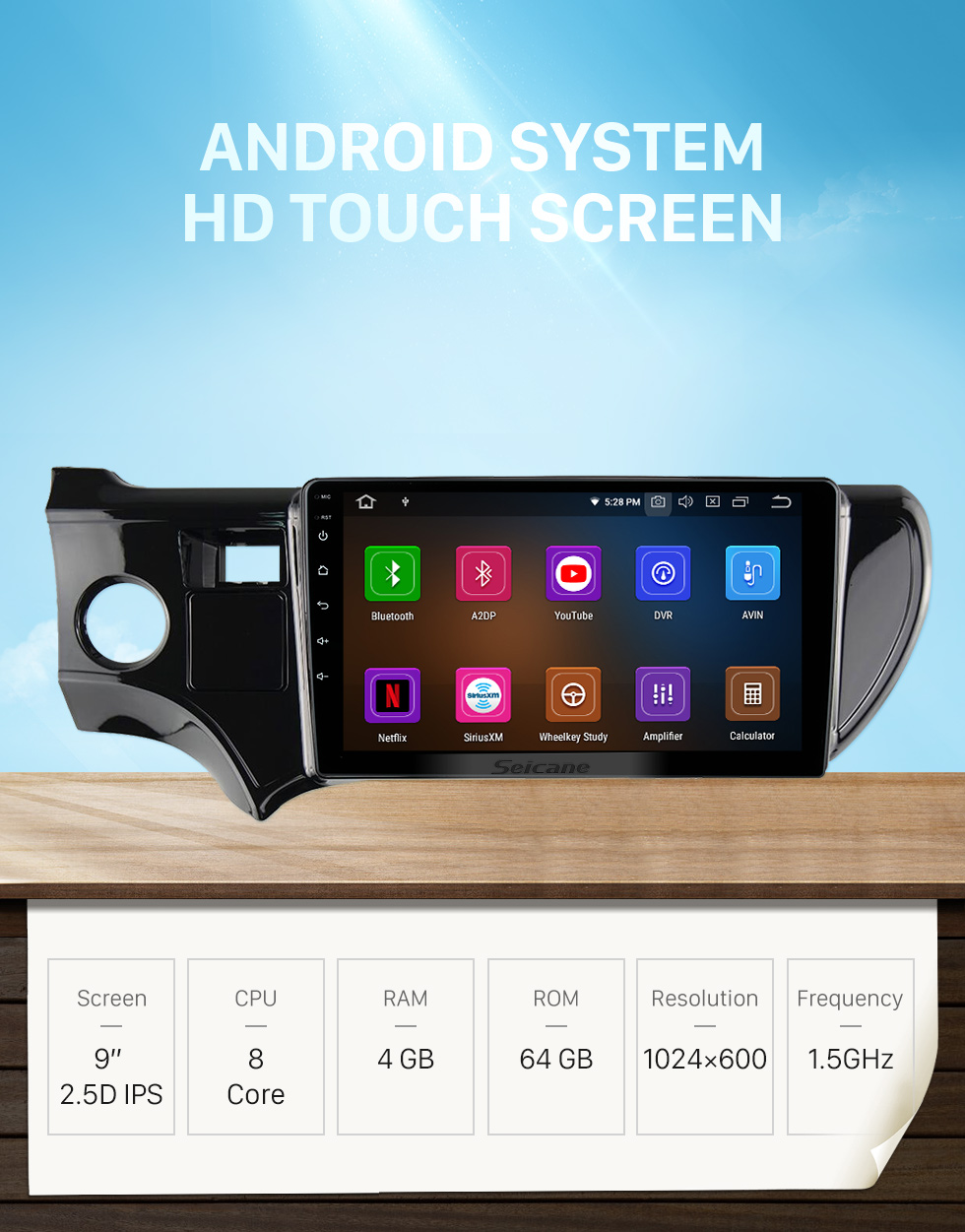 Seicane 9 polegadas Android 12.0 para 2012-2014 TOYOTA PRIUS C Stereo GPS sistema de navegação com Bluetooth OBD2 DVR HD tela sensível ao toque câmera retrovisor