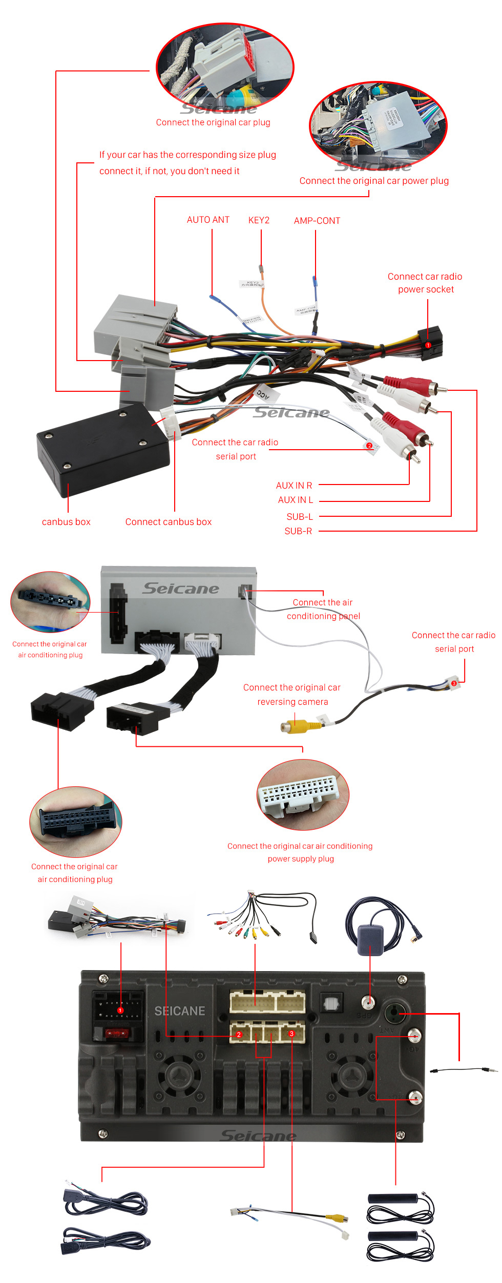 Seicane Stéréo de voiture Android 10.0 de 12,1&amp;quot; pour Ford Mustang F150 2008-2012 Carplay intégré DSP Prise en charge Bluetooth Radios FM/AM Caméra de voiture externe Commande au volant