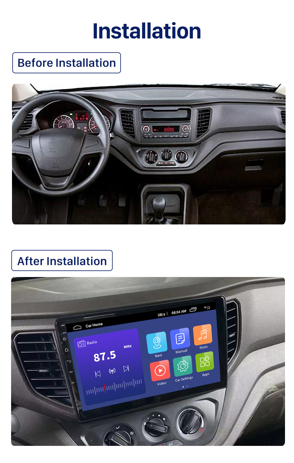 Seicane 9 pulgadas Android 10.0 para 2021 Chevrolet N400 Sistema de navegación GPS estéreo con pantalla táctil Bluetooth compatible con cámara de visión trasera