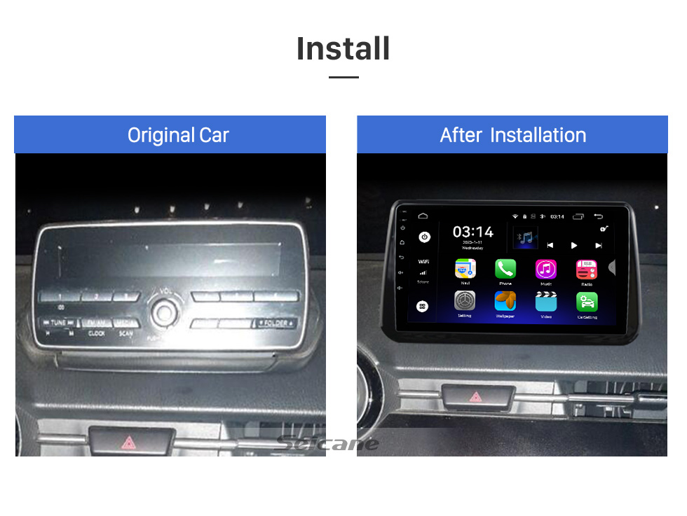 Seicane Android 13.0 de 9 polegadas para 2014 2015 2016-2021 MAZDA 2 CX-3 sistema de navegação GPS estéreo com tela sensível ao toque Bluetooth com suporte para câmera retrovisora