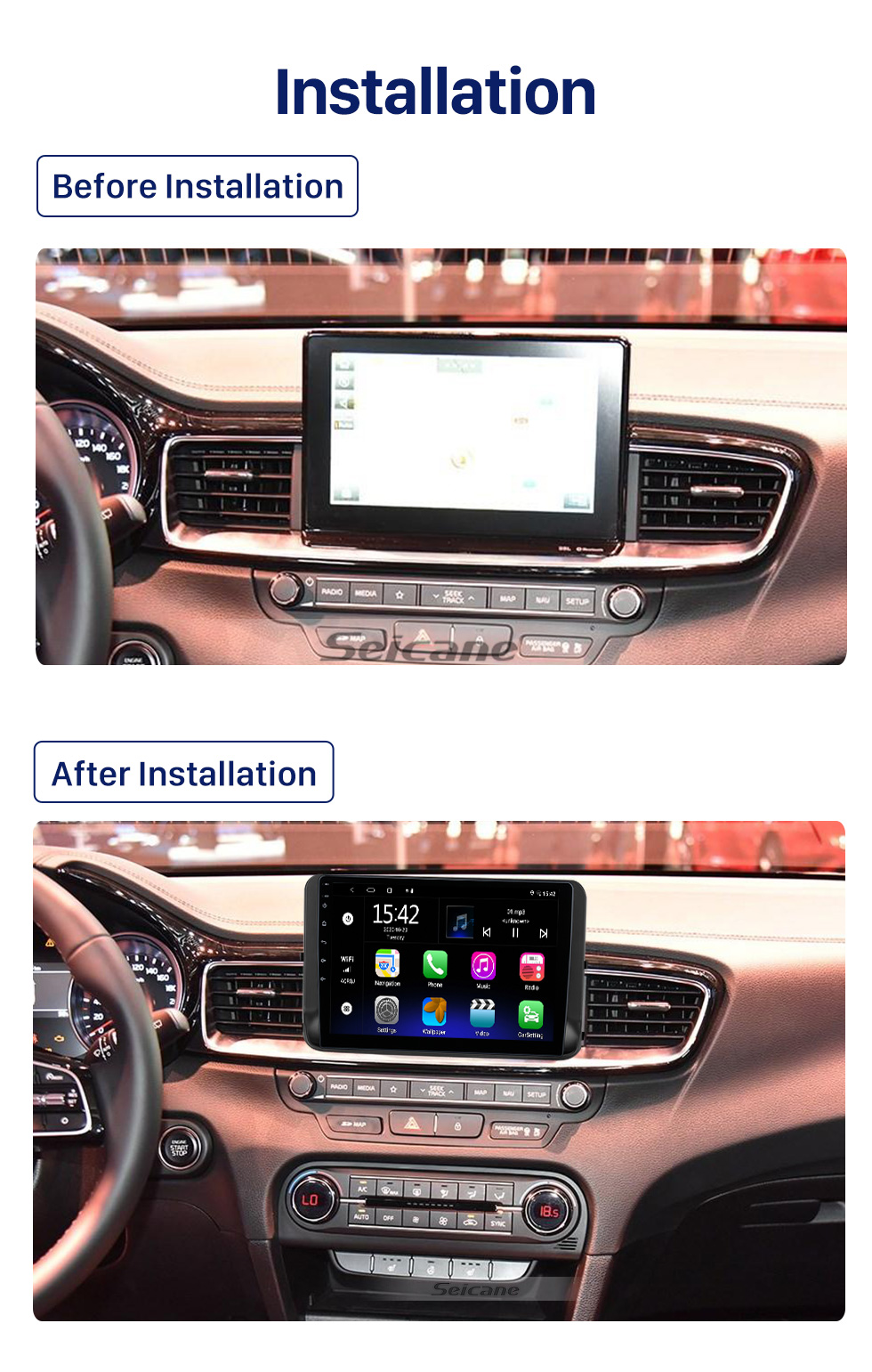 Seicane 9-дюймовый Android 10.0 для NISSAN TIIDA 2005–2010 гг. Стереосистема GPS-навигации с поддержкой сенсорного экрана Bluetooth Камера заднего вида