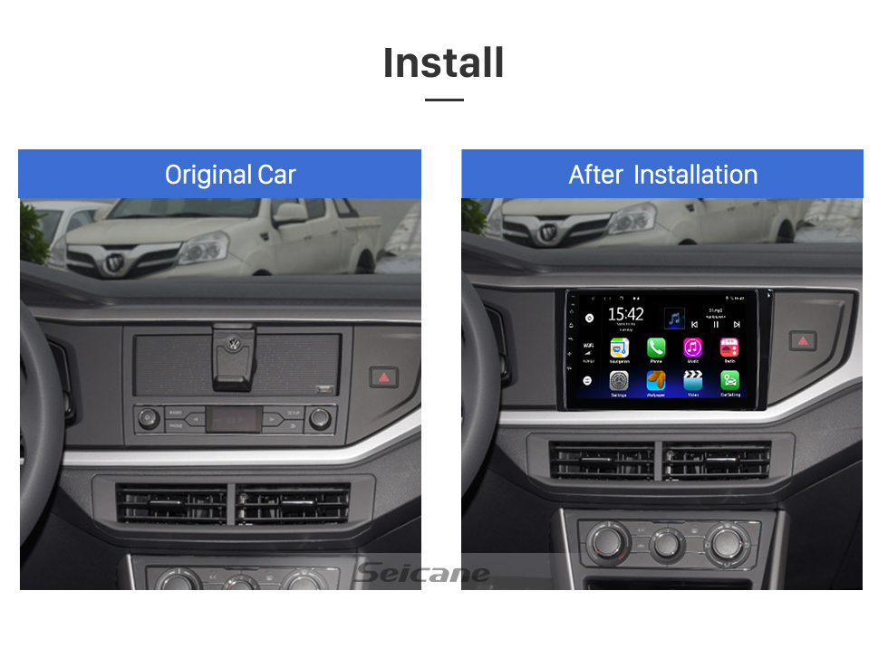 Seicane Tela sensível ao toque HD de 9 polegadas para 2014 2015 2016 2017 + TOYOTA AYGO GPS Navi Bluetooth Rádio para carro Suporte para reparo de rádio de carro HD TV digital