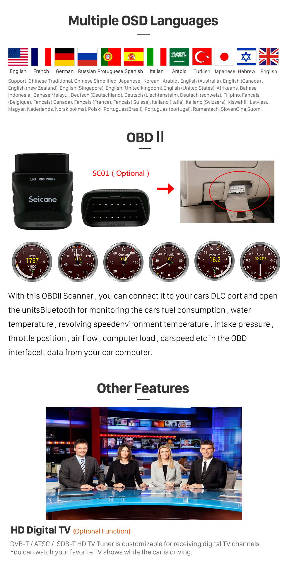 Seicane 9 pouces Android 14.0 pour 2013-2014 KIA SORENTO Système de navigation GPS stéréo avec prise en charge de l'écran tactile Bluetooth Caméra de recul Seicane 9 pouces Android 14.0 pour 2013-2014 KIA SORENTO Système de navigation GPS stéréo avec prise en charge de l'écran tactile Bluetooth Caméra de recul