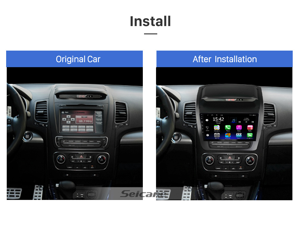 Seicane 9 Zoll Android 12.0 für 2003 2004–2007 Cadillac CTS CTS-V Stereo-GPS-Navigationssystem mit Bluetooth-Touchscreen-Unterstützung, Rückfahrkamera