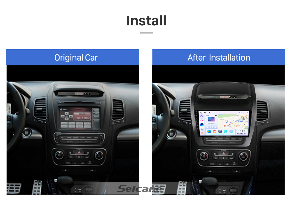 Seicane 9 pouces Android 12.0 pour 2003 2004-2007 Cadillac CTS CTS-V Système de navigation GPS stéréo avec prise en charge de l&amp;#39;écran tactile Bluetooth Caméra de recul