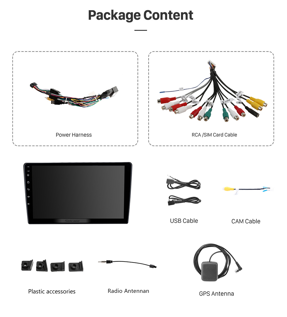 Seicane 9 pouces Android 13.0 pour 2016 HYUNDAI I40 système de navigation GPS stéréo avec prise en charge de l&amp;amp;amp;amp;amp;amp;amp;amp;#39;écran tactile Bluetooth caméra de recul