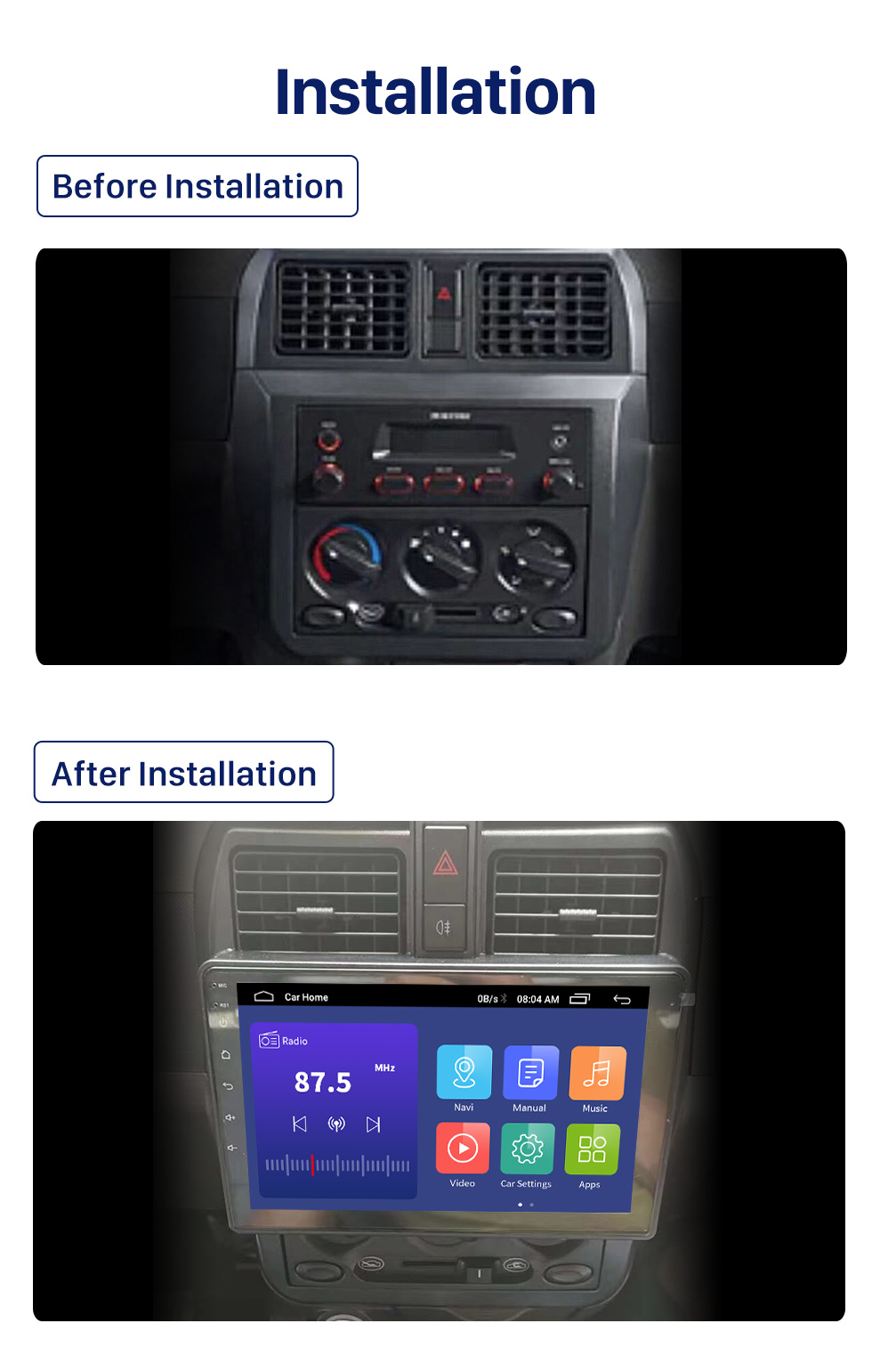 Seicane 9 pouces Android 10.0 pour 2021 Chevrolet N400 système de navigation GPS stéréo avec prise en charge de l&amp;#39;écran tactile Bluetooth caméra de recul