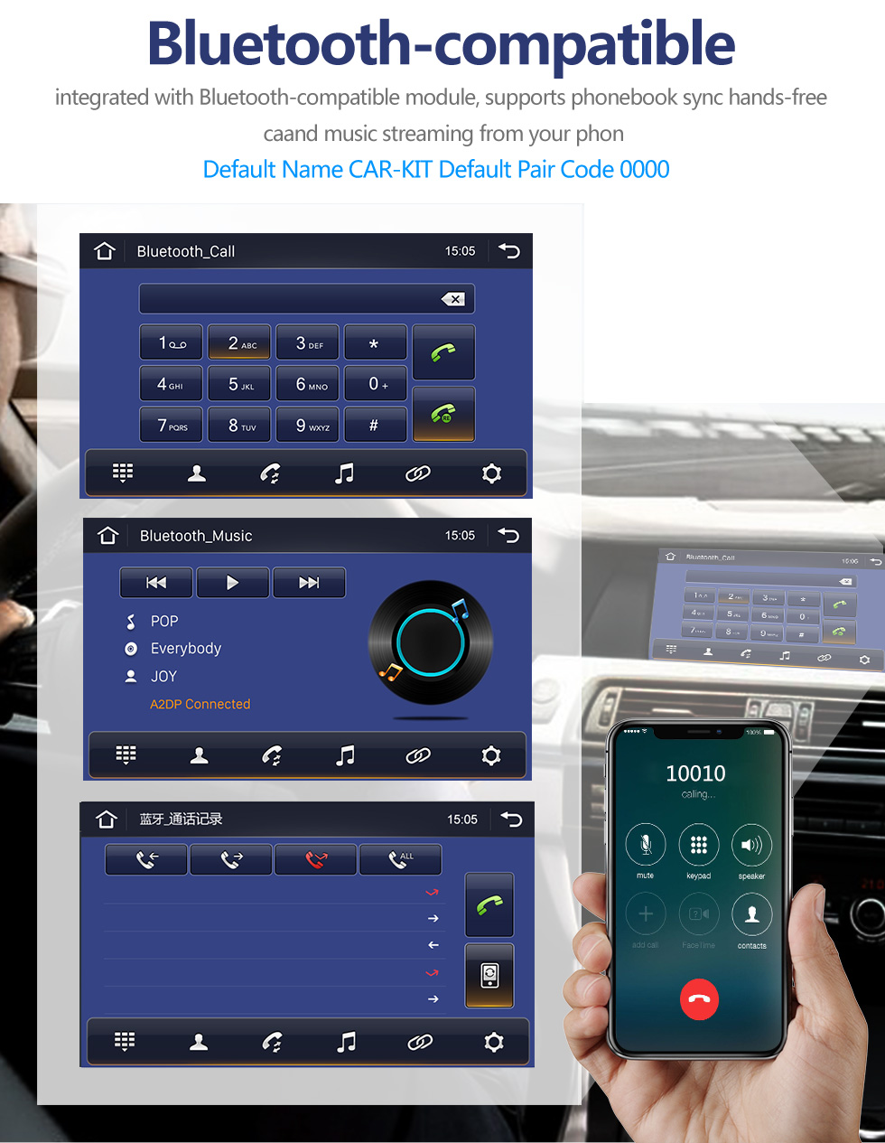 Seicane 9 pouces Android 10.0 pour 2021 Chevrolet N400 système de navigation GPS stéréo avec prise en charge de l&amp;#39;écran tactile Bluetooth caméra de recul