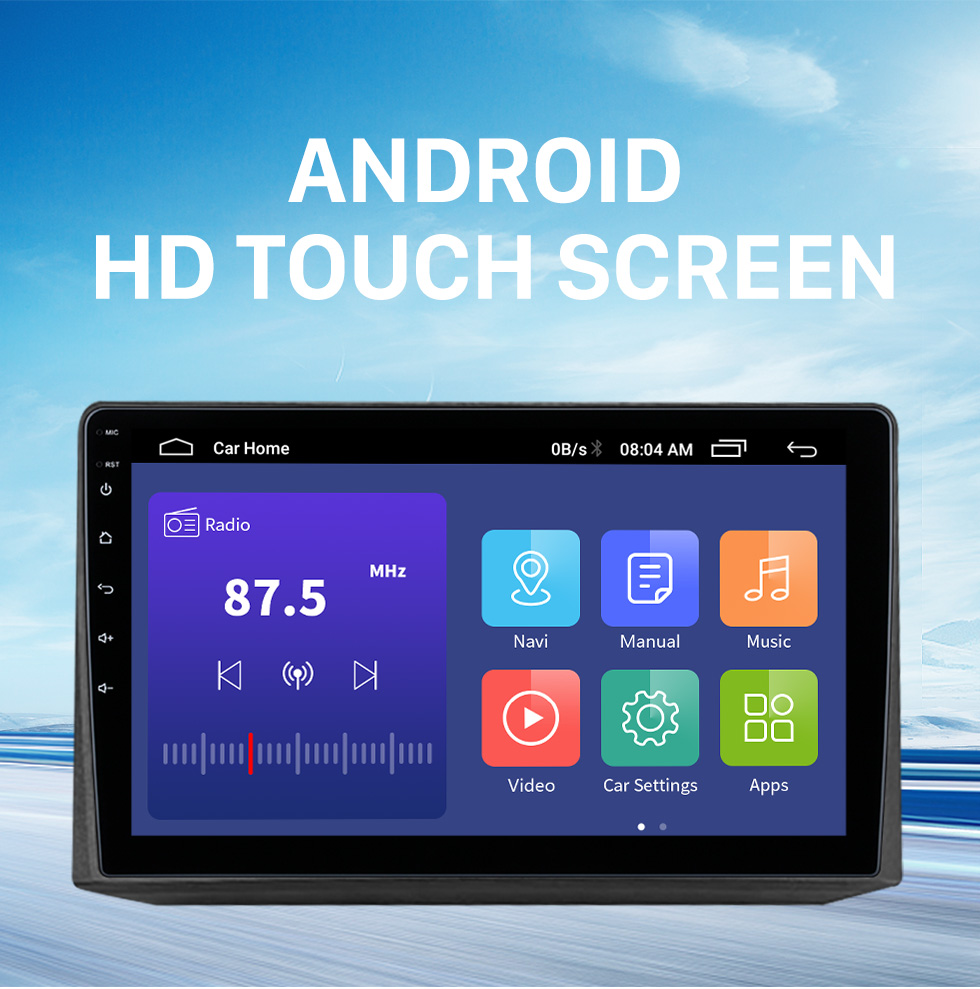 Seicane 9 &amp;quot;hd touchscreen estéreo para 2007-2015 substituição de rádio fiat 500 com navegação gps bluetooth carplay suporte de rádio fm/am câmera de visão traseira wi-fi