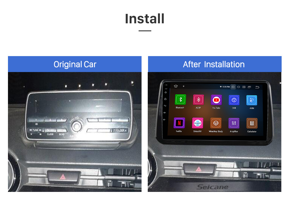 Seicane Écran tactile HD 9 pouces Android 12.0 pour 2003 2004 2005-2008 TOYOTA LAND CRUISER 100 MANUEL AC Radio Système de navigation GPS Bluetooth Prise en charge de Carplay Caméra de recul