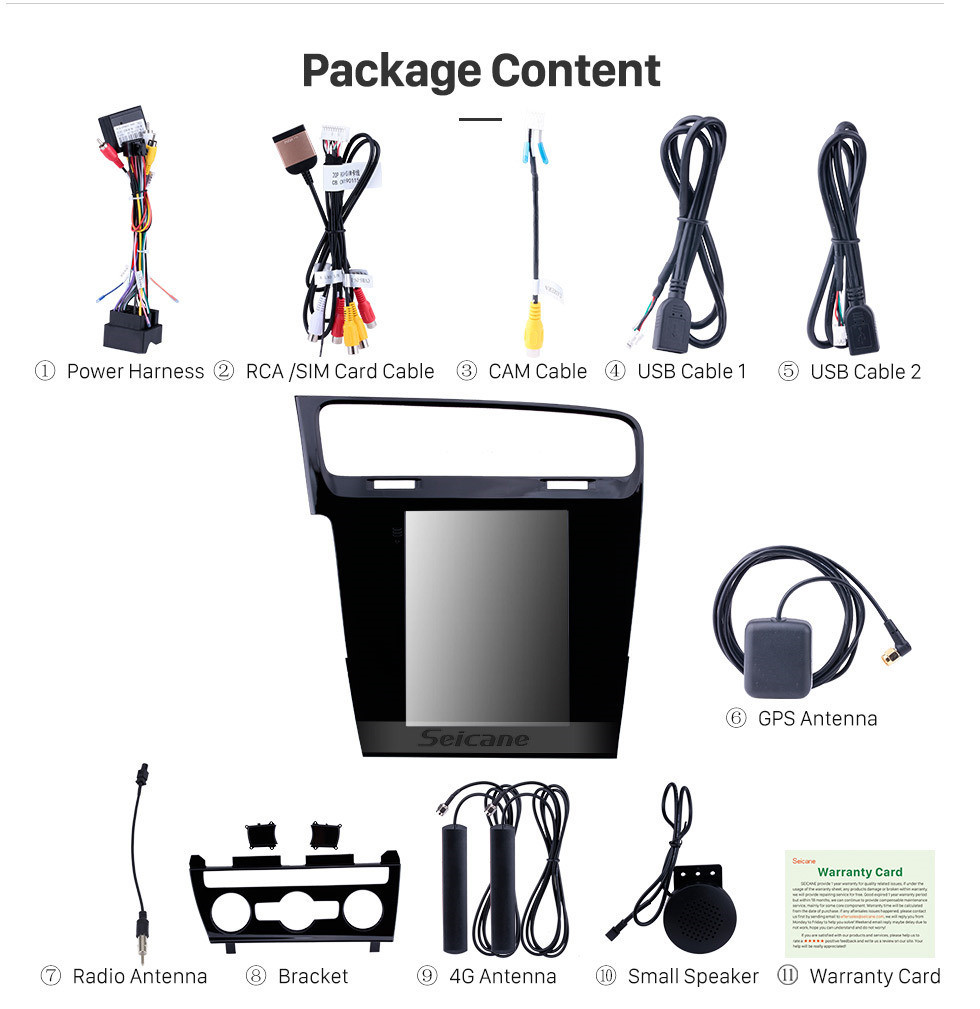 Seicane 9,7 pouces 2014 2015 2016 2017 2018 VW Volkswagen Golf 7 Android 9.1 Radio GPS Navigation HD à écran tactile WiFi Bluetooth Musique Miroir Lien Caméra de recul Contrôle au volant Vidéo 1080p Seicane 9,7 pouces 2014 2015 2016 2017 2018 VW Volkswagen Golf 7 Android 9.1 Radio GPS Navigation HD à écran tactile WiFi Bluetooth Musique Miroir Lien Caméra de recul Contrôle au volant Vidéo 1080p