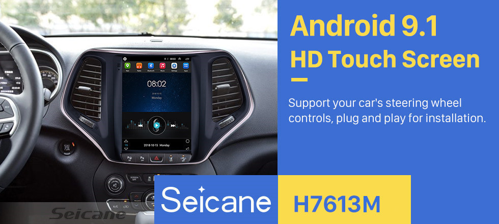 Seicane 9,7 polegadas HD Touch Screen 2016 2017 2018 Jeep Cherokee Android 9.1 Rádio Navegação GPS Música Bluetooth USB WIFI Sistema de áudio Suporte DVR OBD2 TPMS TV Digital Seicane 9,7 polegadas HD Touch Screen 2016 2017 2018 Jeep Cherokee Android 9.1 Rádio Navegação GPS Música Bluetooth USB WIFI Sistema de áudio Suporte DVR OBD2 TPMS TV Digital