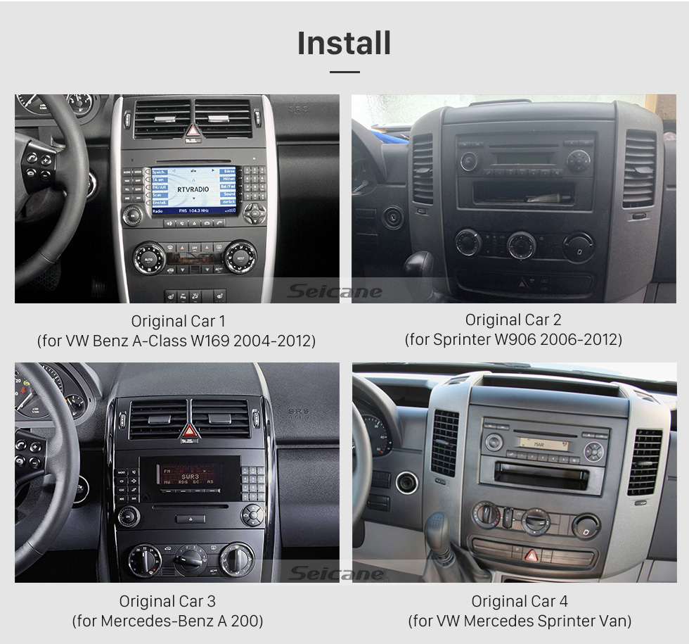 Seicane 9 inch Pure Android 8.1 In Dash GPS Navigation System for 2004-2012 Mercedes Benz B W245 B150 B160 B170 B180 B200 B55 Radio Bluetooth WiFi 1024*600 HD Touchscreen Seicane 9 inch Pure Android 8.1 In Dash GPS Navigation System for 2004-2012 Mercedes Benz B W245 B150 B160 B170 B180 B200 B55 Radio Bluetooth WiFi 1024*600 HD Touchscreen