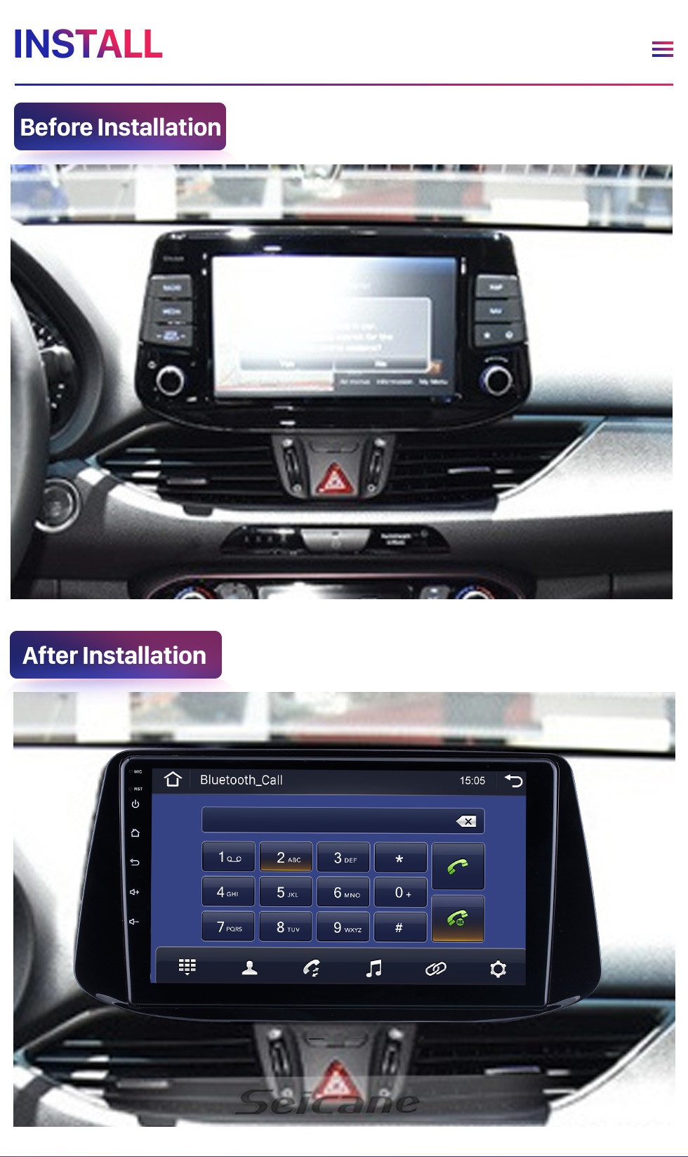 Seicane 9 polegadas Android 10.0 HD Touchscreen Carplay para 2018 Hyundai i-30 Unidade principal Bluetooth GPS Navegação Rádio Suporte Mirror Link 4G WiFi Seicane 9 polegadas Android 10.0 HD Touchscreen Carplay para 2018 Hyundai i-30 Unidade principal Bluetooth GPS Navegação Rádio Suporte Mirror Link 4G WiFi