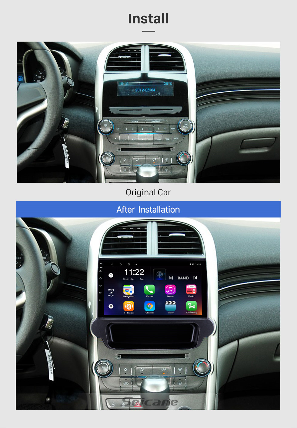 Seicane 9 pulgadas Android 8.1 2012 2013 2014 Chevy Chevrolet Malibu Radio Sistema de navegación GPS con 1024 * 600 Pantalla táctil Bluetooth Cámara de respaldo DVR Control del volante Enlace del espejo Seicane 9 pulgadas Android 8.1 2012 2013 2014 Chevy Chevrolet Malibu Radio Sistema de navegación GPS con 1024 * 600 Pantalla táctil Bluetooth Cámara de respaldo DVR Control del volante Enlace del espejo