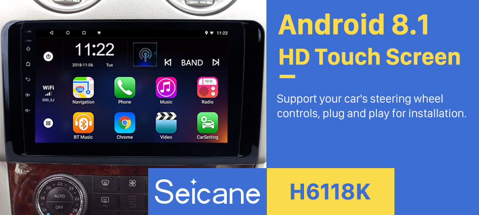 Seicane 9 Inch 2005-2012 Mercedes Benz ML CLASS W164 ML350 ML430 ML450 ML500 Android 8.1 Capacitive Touch Screen Radio GPS Navigation system Bluetooth TPMS DVR OBD II Rear camera AUX USB SD 3G WiFi Seicane 9 Inch 2005-2012 Mercedes Benz ML CLASS W164 ML350 ML430 ML450 ML500 Android 8.1 Capacitive Touch Screen Radio GPS Navigation system Bluetooth TPMS DVR OBD II Rear camera AUX USB SD 3G WiFi