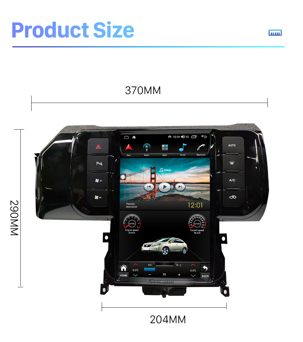 Seicane OEM 12.1 pulgadas Android 10.0 para 2014 2015 2016 2017 2018 Landrover Evoque Radio Sistema de navegación GPS con pantalla táctil HD Soporte Bluetooth Carplay OBD2 DVR TPMS