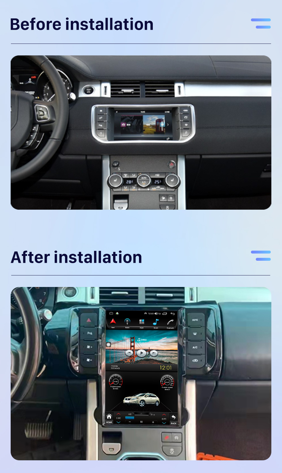 Seicane OEM 12.1 pulgadas Android 10.0 para 2014 2015 2016 2017 2018 Landrover Evoque Radio Sistema de navegación GPS con pantalla táctil HD Soporte Bluetooth Carplay OBD2 DVR TPMS Seicane OEM 12.1 pulgadas Android 10.0 para 2014 2015 2016 2017 2018 Landrover Evoque Radio Sistema de navegación GPS con pantalla táctil HD Soporte Bluetooth Carplay OBD2 DVR TPMS