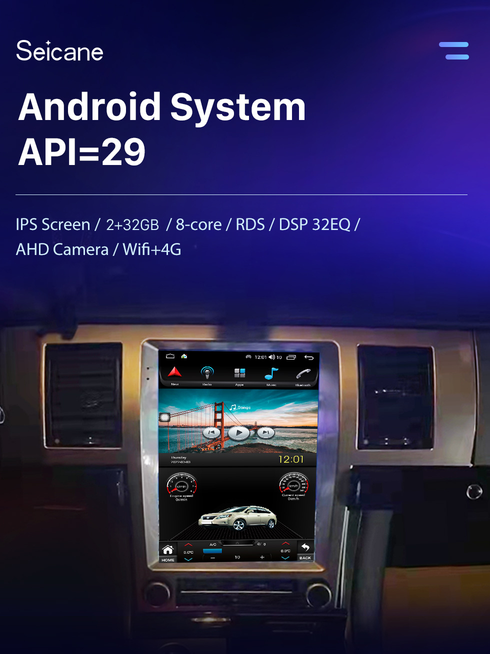 Seicane Pantalla táctil de 9.7&amp;quot; Android 10.0 Estéreo para 2008 2009-2015 Jaguar XF con Carplay DSP incorporado Radio FM/AM Soporte Bluetooth Control del volante Cámara de 360°