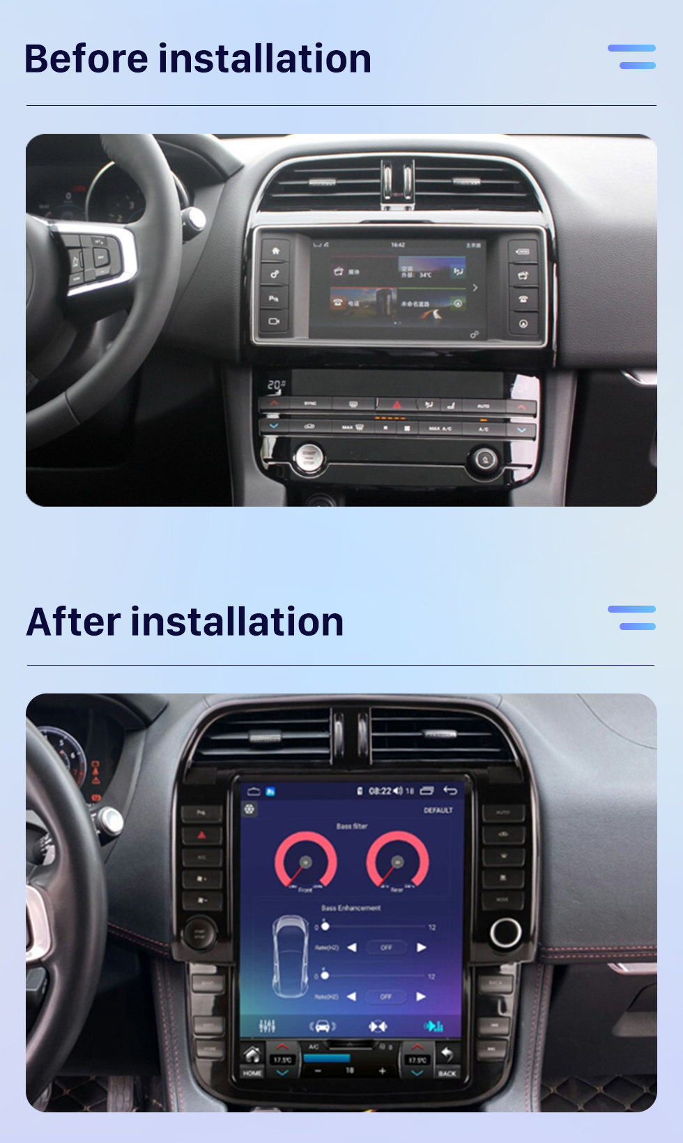 Seicane Top Pick Android 10 Car Radio para 2016 2017 2018 2019 Jaguar F-Pace Stereo com DSP System Carplay GPS Navigation suporta AHD Camera Steering Wheel Control