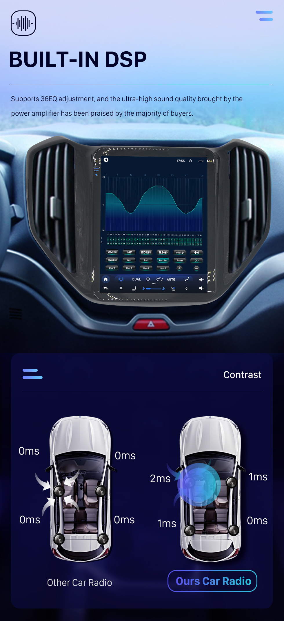 Seicane Rádio com tela sensível ao toque Android 10.0 de 9,7&amp;quot; para 2016 2017 2018 Sistema de áudio Changan CX70 com suporte Carplay Bluetooth Navegação GPS Câmera 360° DAB+