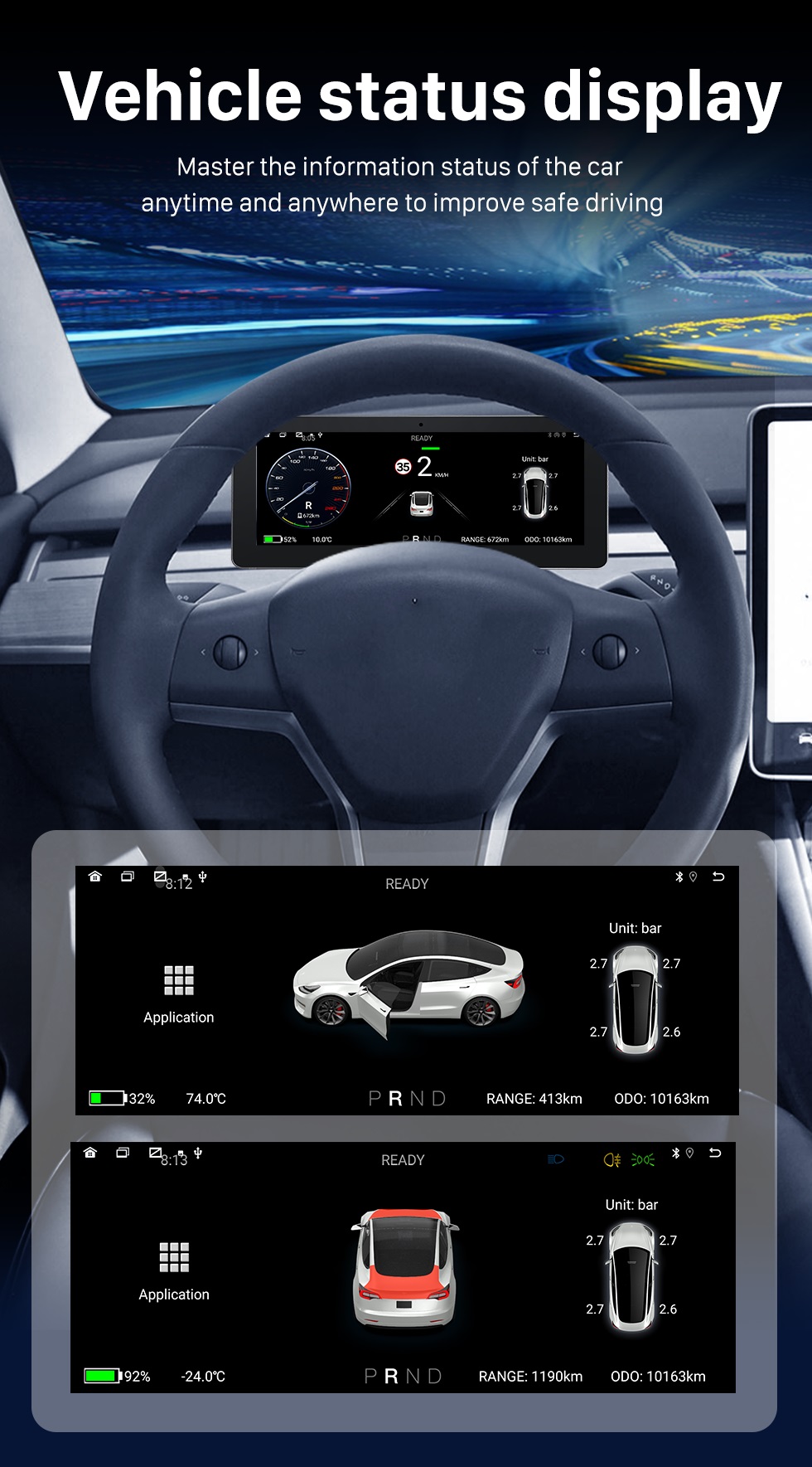 Seicane 9 pouces Android 11.0 pour 2010 FORD FUSION Système de navigation GPS stéréo avec Bluetooth OBD2 DVR