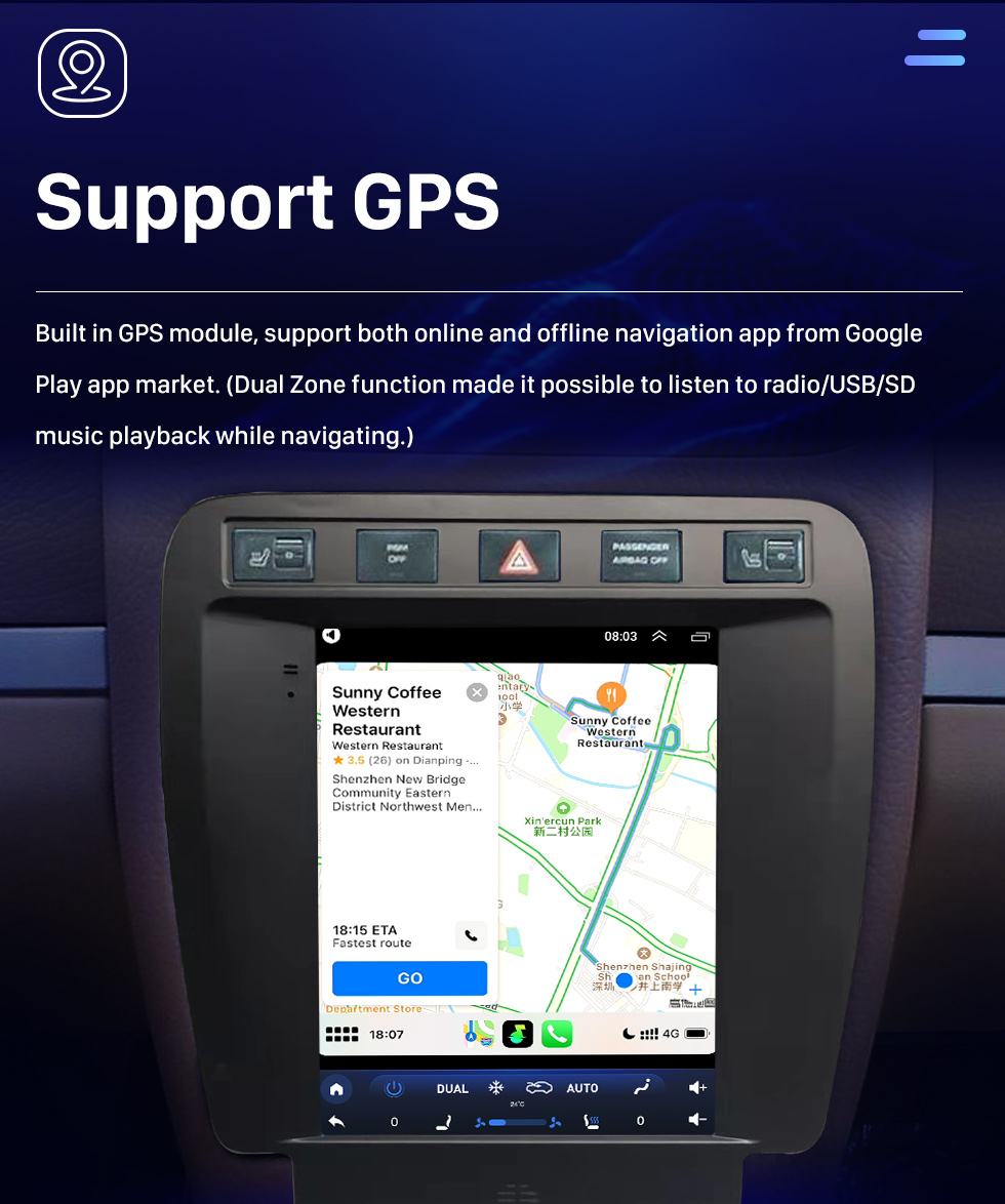 Seicane 9,7&amp;quot; Tesla Touchscreen Autoradio für 2003-2010 Porsche Cayenne Radio Android Auto Carplay Upgrade mit Navigationssystem