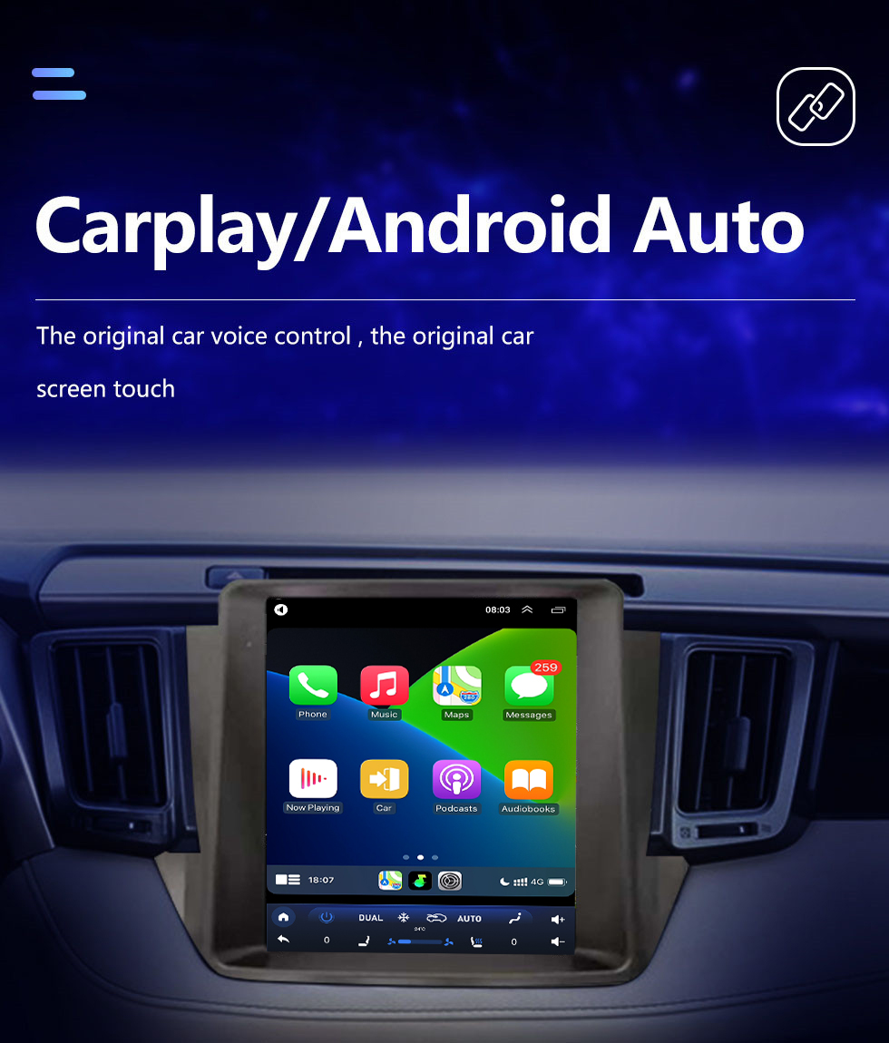 Seicane Android 10.0 9,7 pouces pour 2013-2018 Radio TOYOTA RAV4 avec système de navigation GPS à écran tactile HD Prise en charge Bluetooth Carplay TPMS